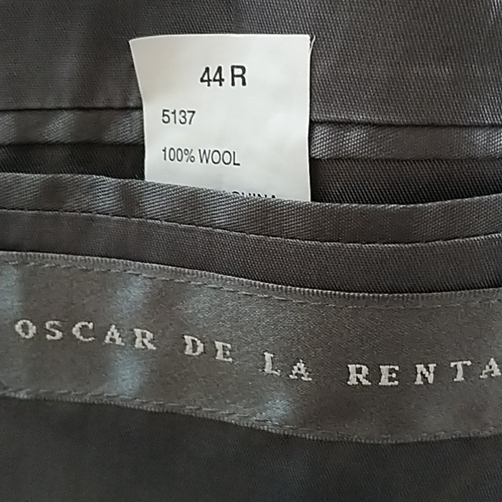Oscar de la Renta Black Wool Classic Suit Jacket Blazer 44R - Picture 9 of 13